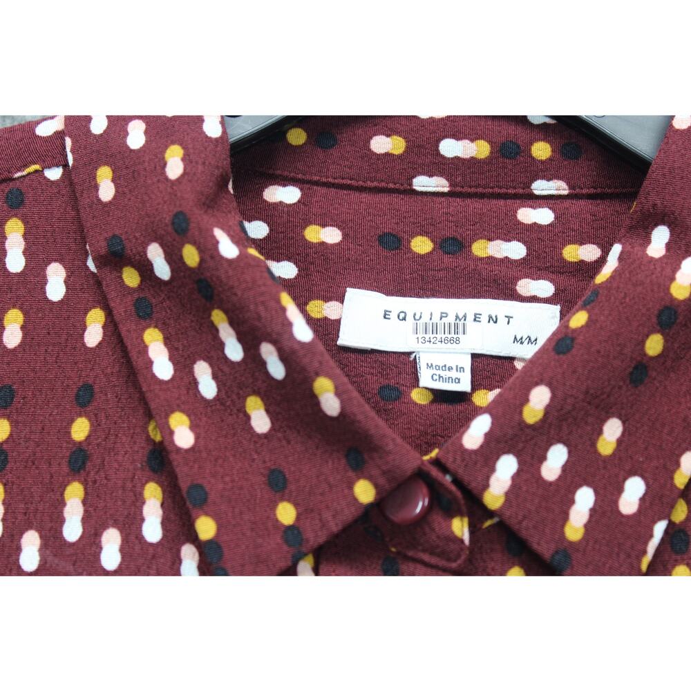 Equipment Medium Button Shirt Lemma Tawny Port Multi Dot Woven Viscose View 3